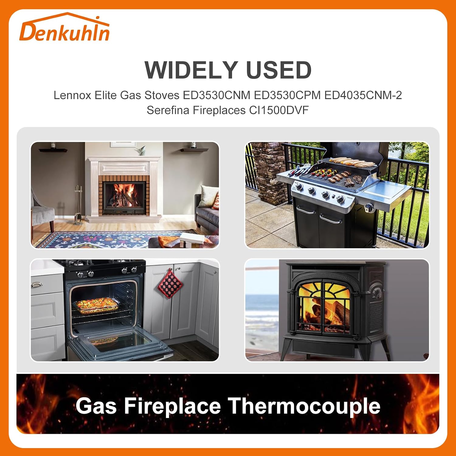 Gas Fireplace Thermocouple 74L57, 24" Thermopile Replace for Lennox Elite/Merit/Serefina/Superior Gas Fireplace and Stoves