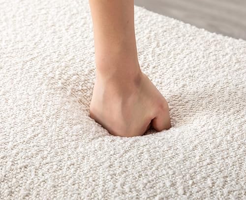 Miniatura 5 de EALSON Banco de almacenamiento moderno para dormitorio, extremo de cama, banco otomano de lana de cordero con patas de metal, banco tapizado para