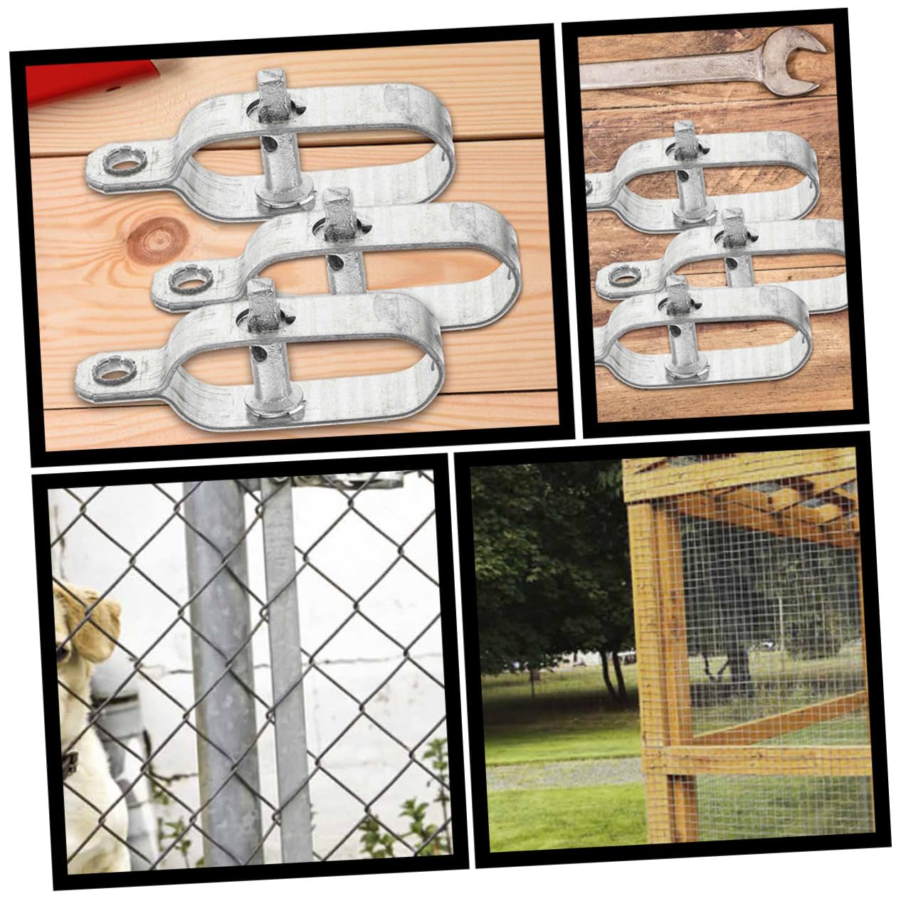 FUNOMOCYA 10pcs Wire Tensioner Chain Steel Fence Clips Turn Buckle Tightener Heavy Duty Door Turnbuckles Tensioning Cable Tightener Wire Rope Hook Posts Snare Wire Electrical Magnetic Iron