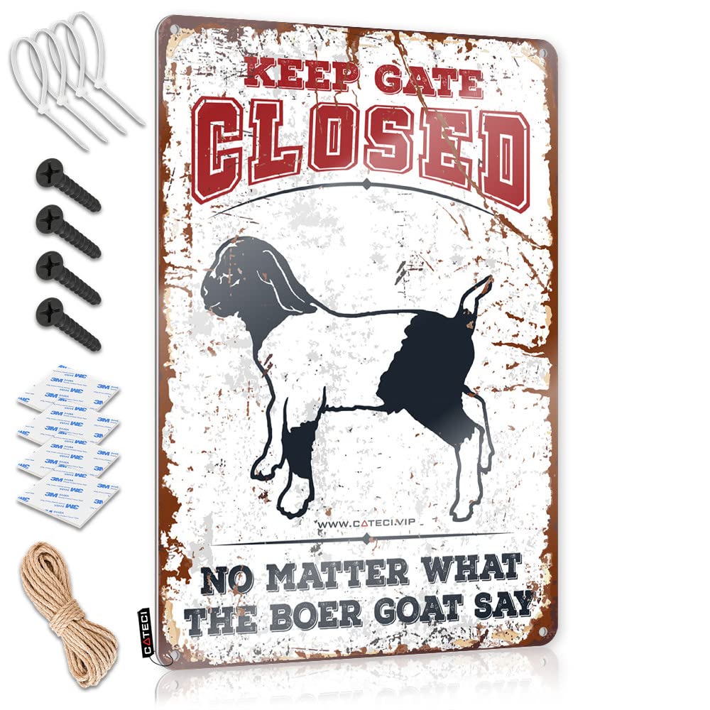Whiskey Signs For Home Bar Keep Gate Closed No Matter What The Boer Goat Say Tin Sign Pool Signs And Decor Outdoor Cheers Tin Sign(30X40CM)