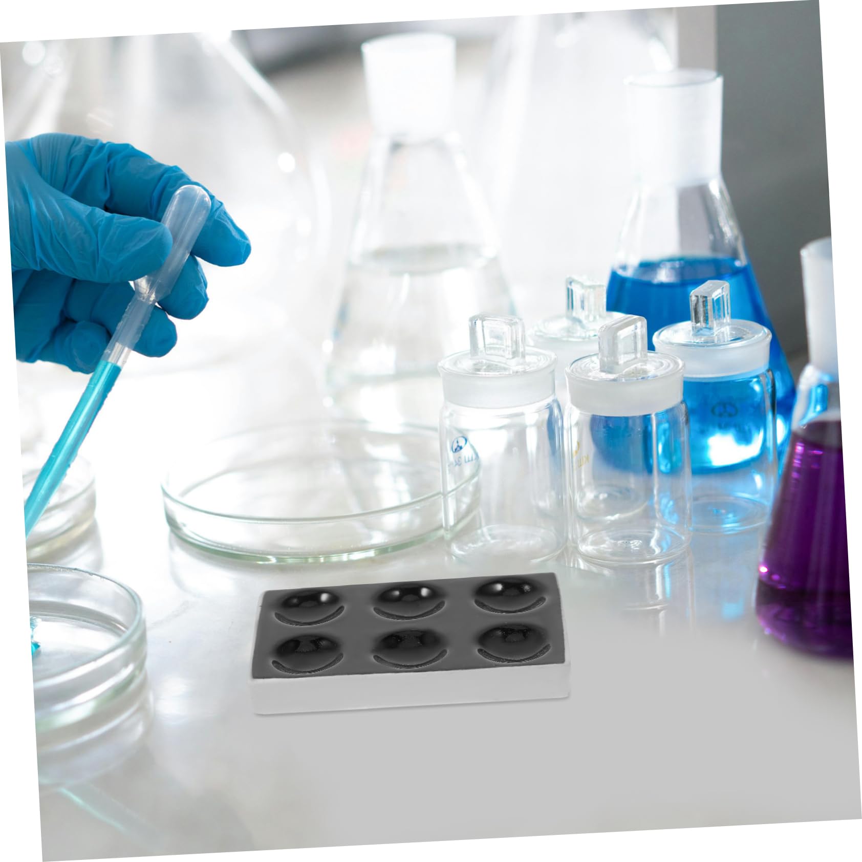 Alipis 5 Sätze Reaktionsplatte Aus Keramik Für Groß Chemisch Testen Punktplatte Aus Keramik Wissenschaftliches Experiment Spot-platte Spot-reaktionsplatte Schwarz Porzellan 2 Stück * 5