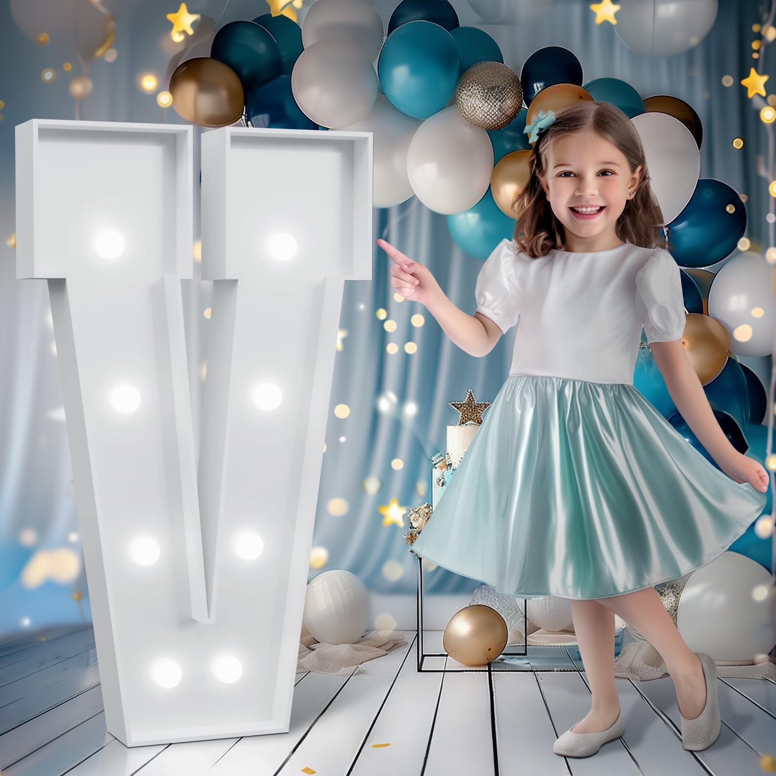 Marquee Letters 3 Feet Tall, Cool White Light Up V, Large Marquee for Birthday Anniversary Graduation Party Decoration, LOVE Letters for Wedding (DIY Kits)