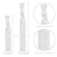 Vista 3 de MEEDEE Paquete de 100 unidades de lazos para el cabello de cinta blanca sin arrugas y suaves con nudo - Sin daños, sin dolor, sin causar arrugas