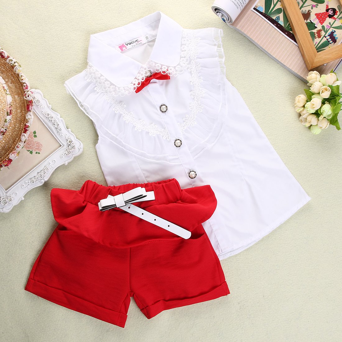 Bonnie Jean Baby Girl's Chirstmas Chevron Sequined Dress and Legging Set. Red, 3-6M