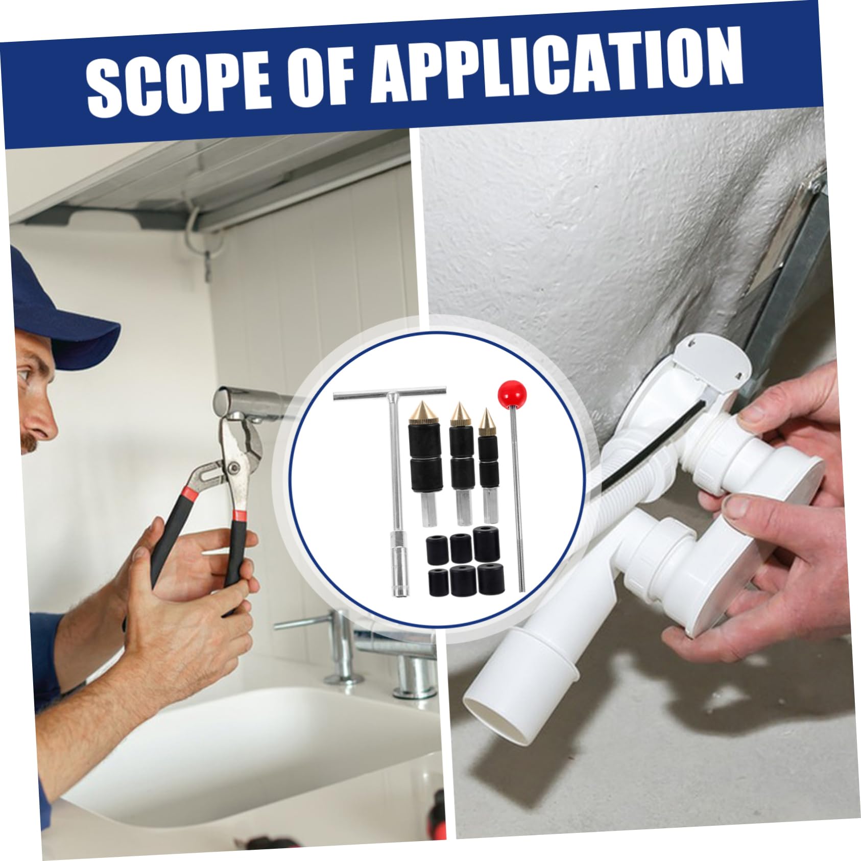 Uonlytech Llave De Tope Para Tubería De Agua Termofusible Con Pasadores De 1/2 3/4 Y 1 Pulgada Herramienta De Plomería Para Reparación De Fugas Fácil Y Versátil 6.69X3.77X0.51In