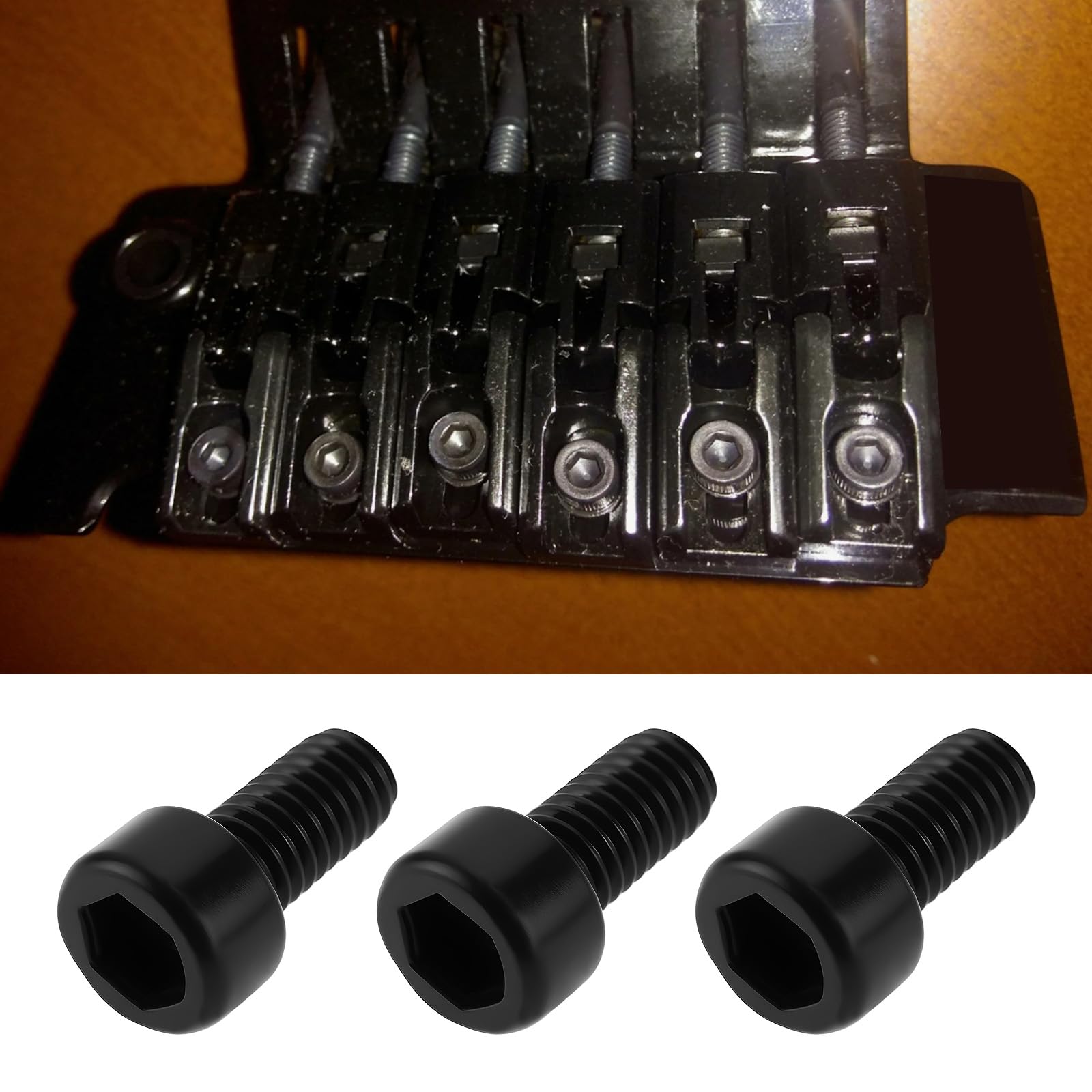 LT Easiyl 10pcs M3x6mm Guitar Tremolo Clamp Locking Nut Screws Compatible with Floyd Rose (Black) - Image 3