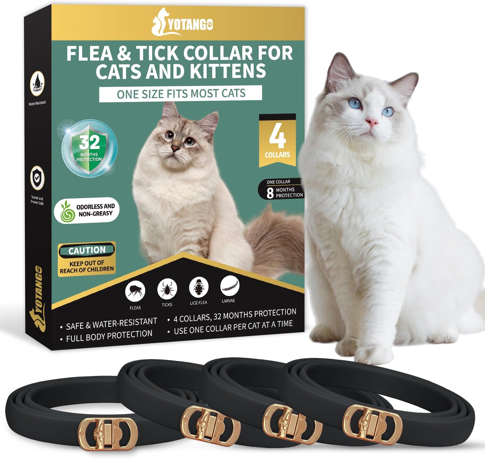 Amazon.com : Trioak Flea Collar for Cats: 4 Pack Cat Flea Collar - Flea