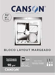Bloco layout margeado A3+ 90g com 50 folhas Canson
