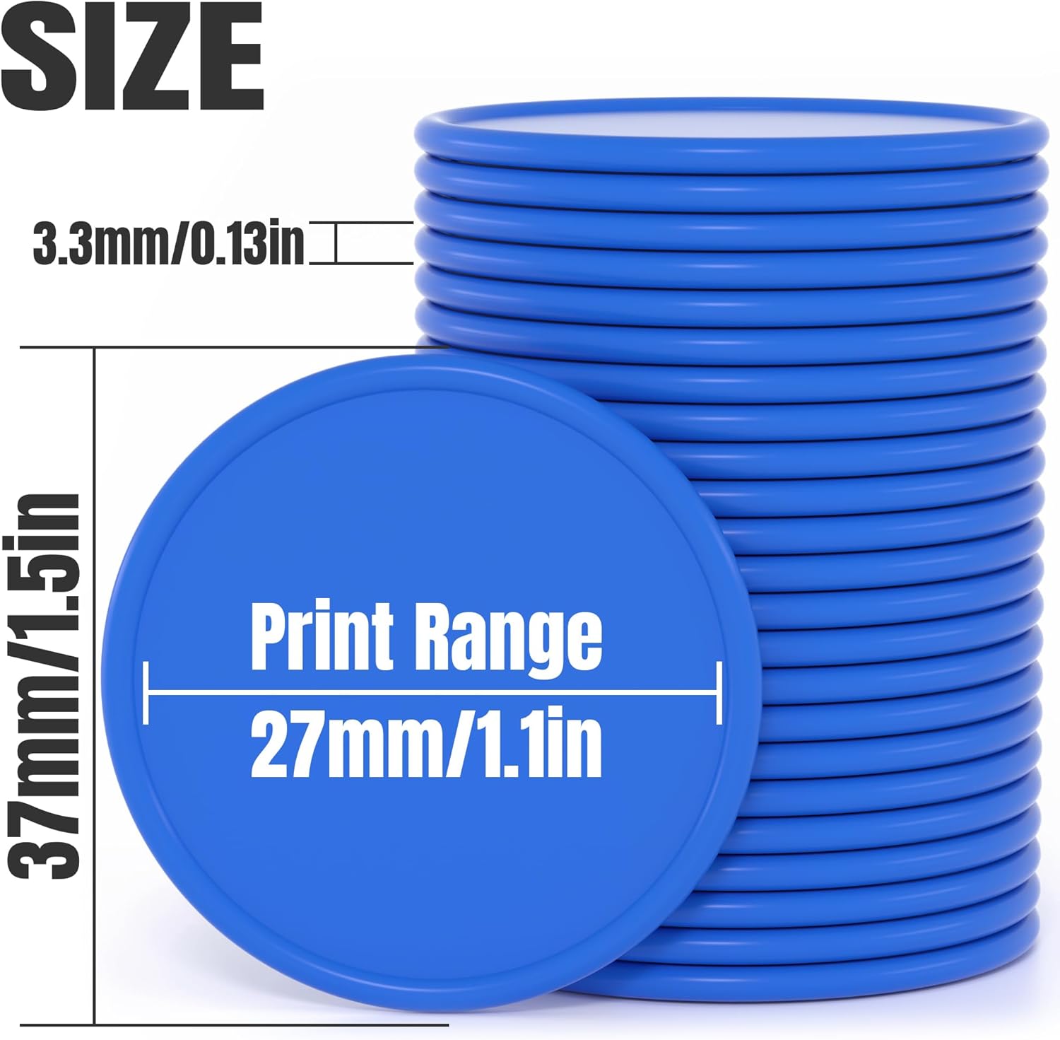200-1000 Custom Plastic Poker Chips, Drink Token Chips Personalized Double Sided Full Color Printing with Logo Image Text, Custom Tokens for Bar, Party, Business Cards and Promotions