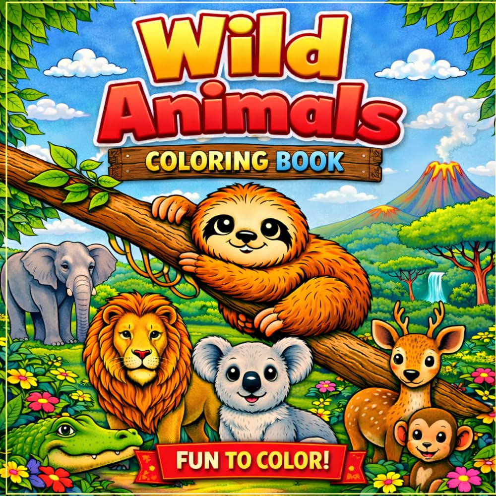 Wild Animals: COLORING BOOK