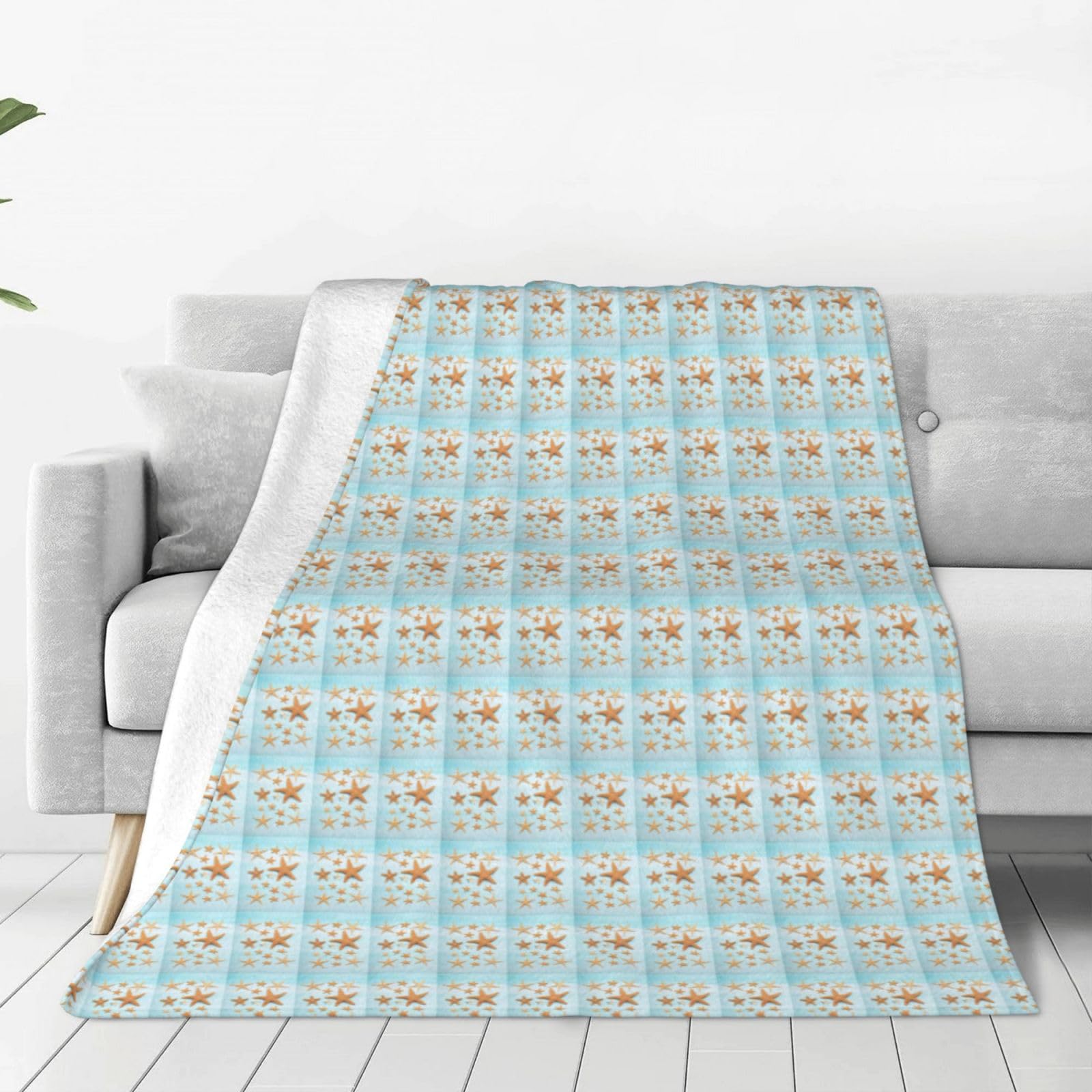 Couverture de lit motif maritime WURTON plaid idéal pour canapé et salon