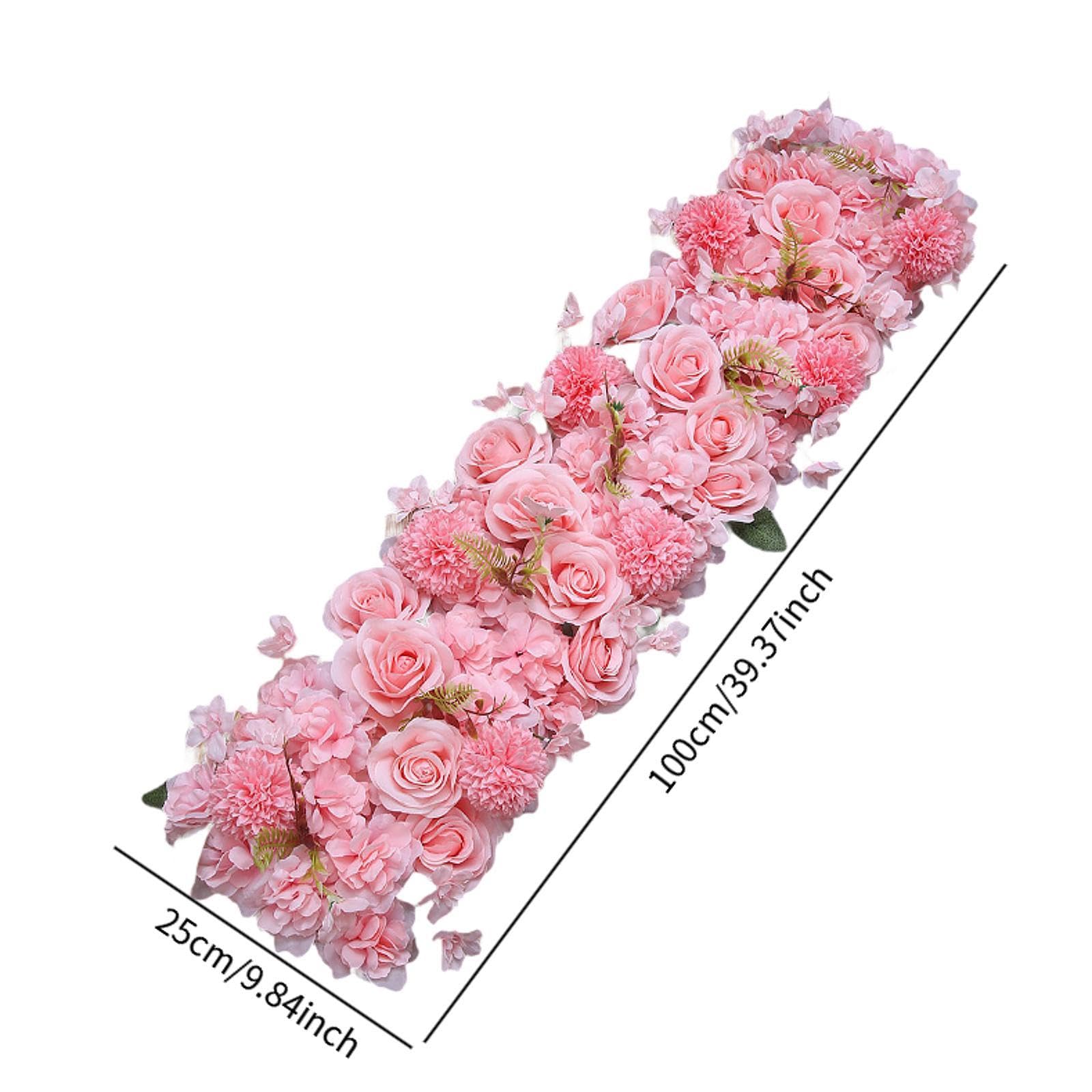 Arca di Fiori Artificiali per Porta, Fila di Fiori, Sfondo Floreale, Fila di Fiori 3D, Fiori di Seta per Matrimonio, Banchetto, Festa, Rosa