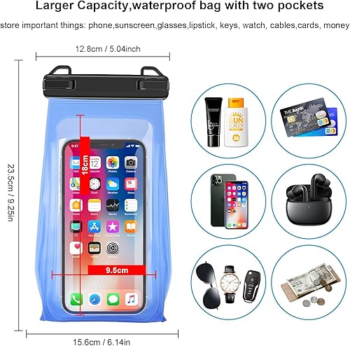 Miniatura 2 de Bolsa impermeable de gran capacidad para teléfono flotante, funda impermeable para iPhone 13, 12, 11 Pro Max X XR 8 Plus Samsung S22 S21 de hasta