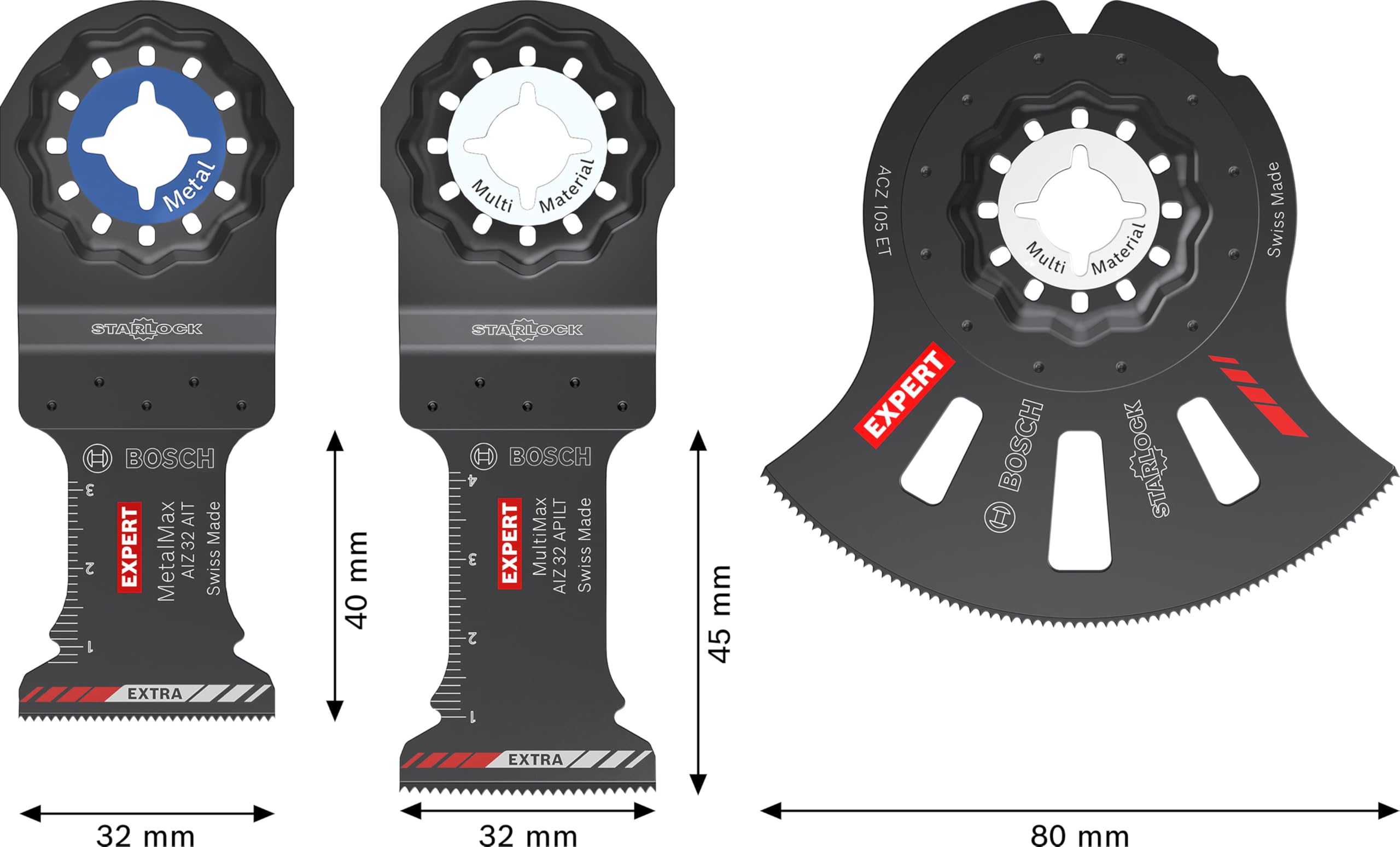 Bosch 3x Coffret EXPERT Cutting (pour Tuyaux en acier inoxydable, Bois avec métal, Longueur mm, Professional Accessoire Outil multifonction)