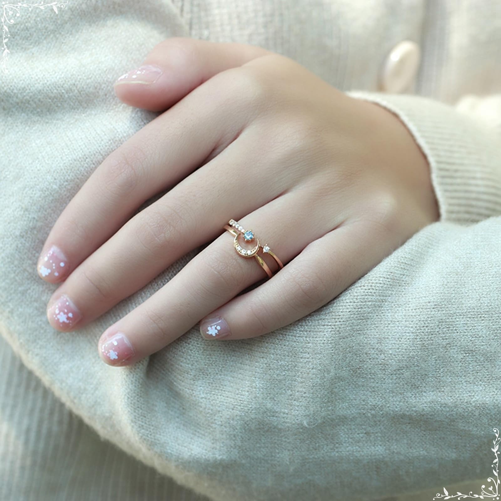 Wycian Engagement Ring For Women 18K Gold, Gold Ring zum Basteln Größe 45 (14.3) für Damen Neujahr