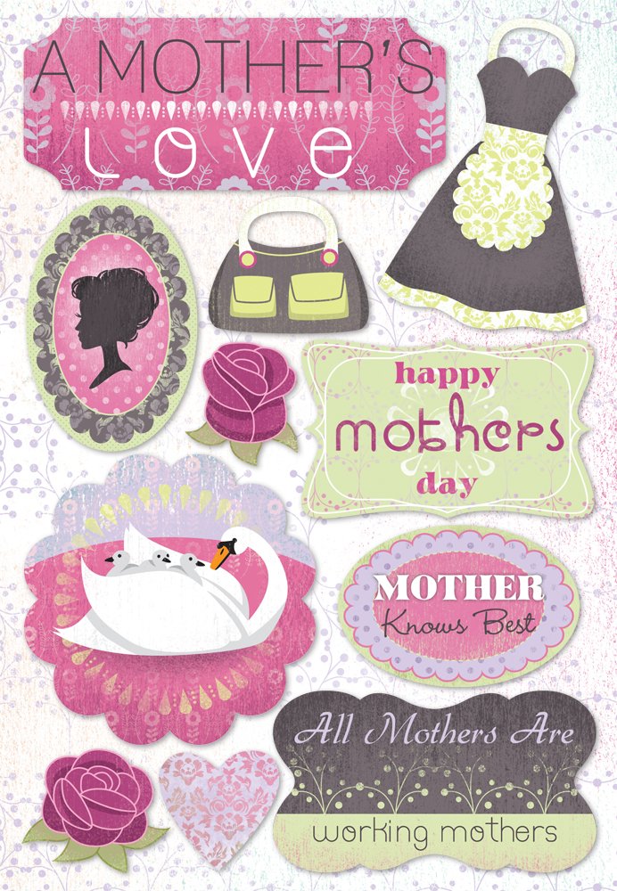 Karen Foster Design Senza acidi e lignina Scrapbooking Sticker Sheet, C è per la Cura A Mother's Love