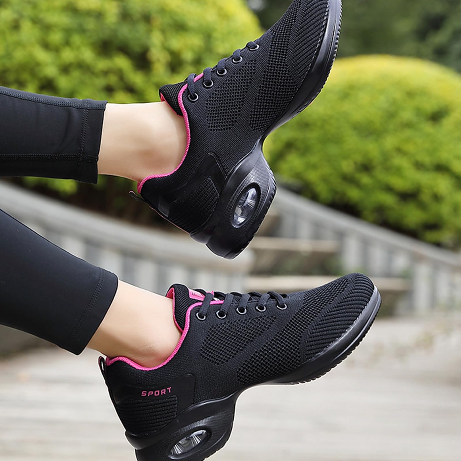 Zapatos de Baile Jazz Mujer Transpirable Zapatillas de Baile Zumba Ligeros para Latino Moderno Tap Presentaciones