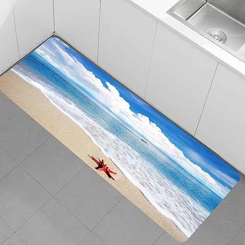 Miniatura 5 de WODEJIA Thickened Rubber Bottom Anti-skid Bath Mat, Durable Flannel Mat Bright 3D Print Rug for Living Room, Absorbent Water Clearance MatS for