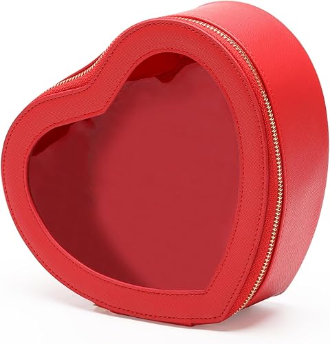 Bolsa de maquillaje de corazón para mujer, Rojo -, Elegante, elegante