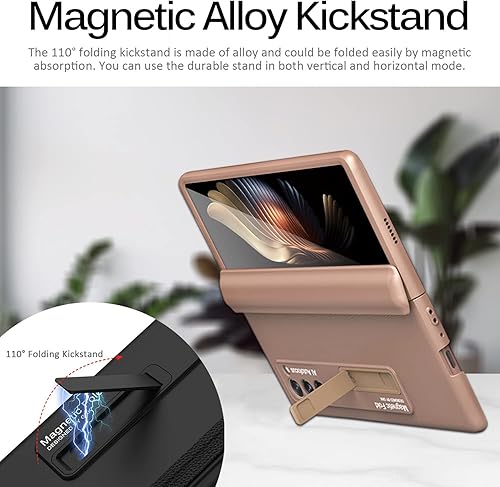 Miniatura 9 de Miimall Funda compatible con Fold 2 con bolígrafo, Z Fold 2, soporte para bolígrafo, lápiz capacitivo, bisagra magnética, función atril ajustable de