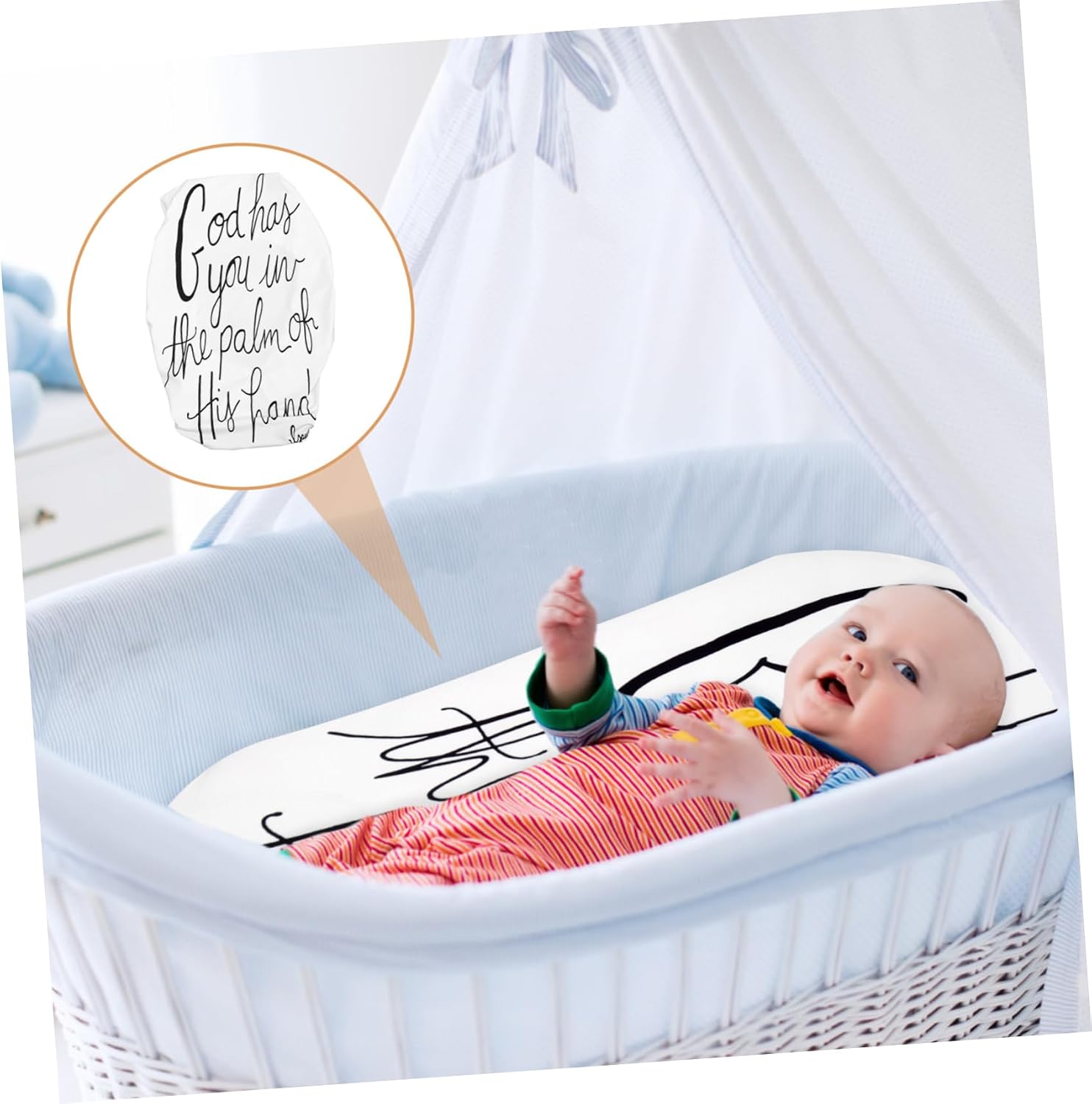 Yardwe Fitted Bassinet Sheets for Breathable Elastic Bassinet Bed Sheet Comfortable Cradle Mattress Cover for Boys and Girls Unique Pattern Design for Sensitive Skin