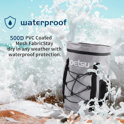 Miniatura 2 de koetsu Mochila seca impermeable de 40L para tabla de remo y kayak, almacenamiento de equipo flotante sumergible, artículos esenciales de viaje para