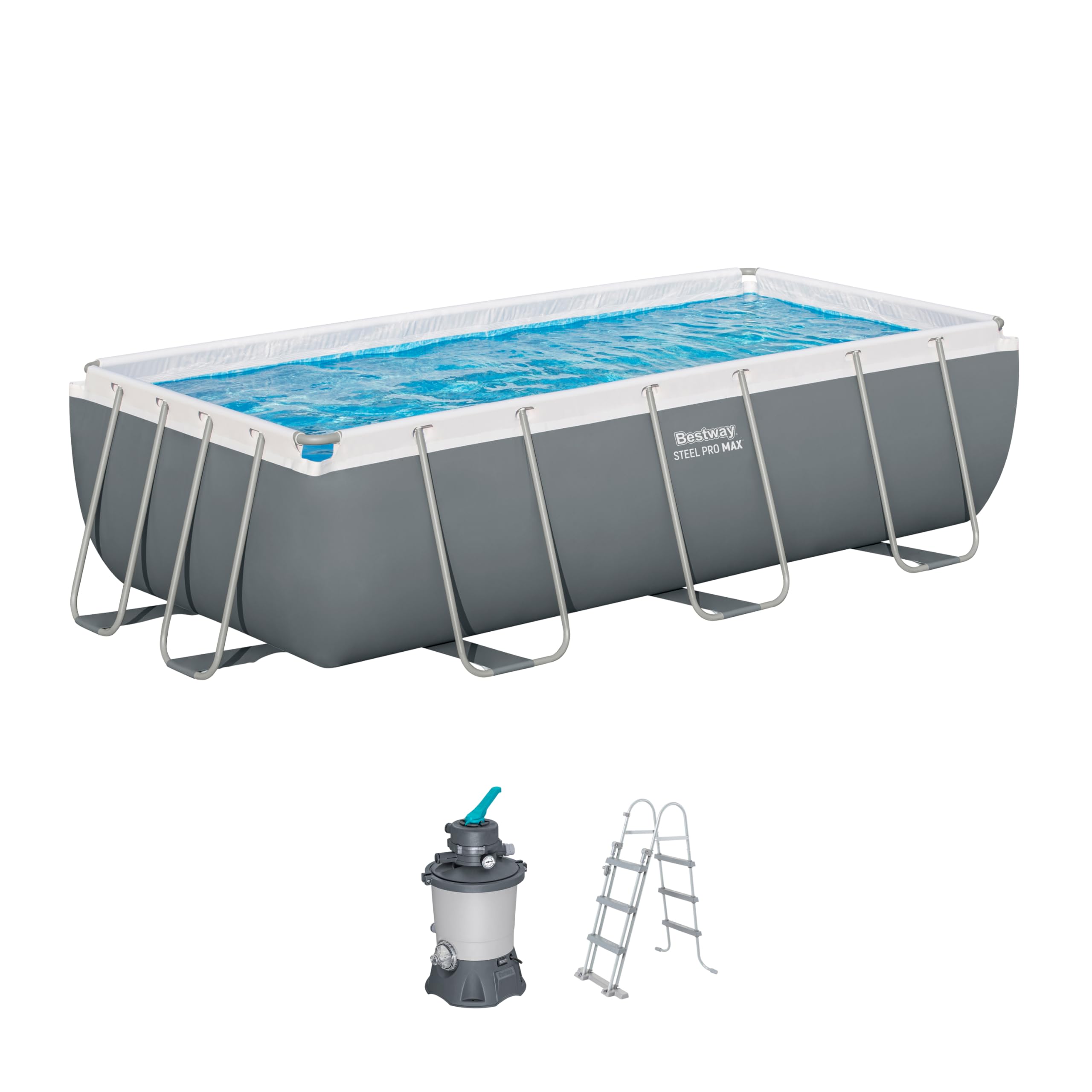 Bestway Juego de Piscina Rectangular de 13'3" x 6'7" x 39.5"/4.04 m x 2.01 m x 1 m