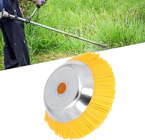 Miniatura 6 de TOPINCN Cepillo de rueda de nailon de 0.984 in, recortadora de alta dureza, cepillo giratorio para malas hierbas, nudo de torsión, alambre de acero,