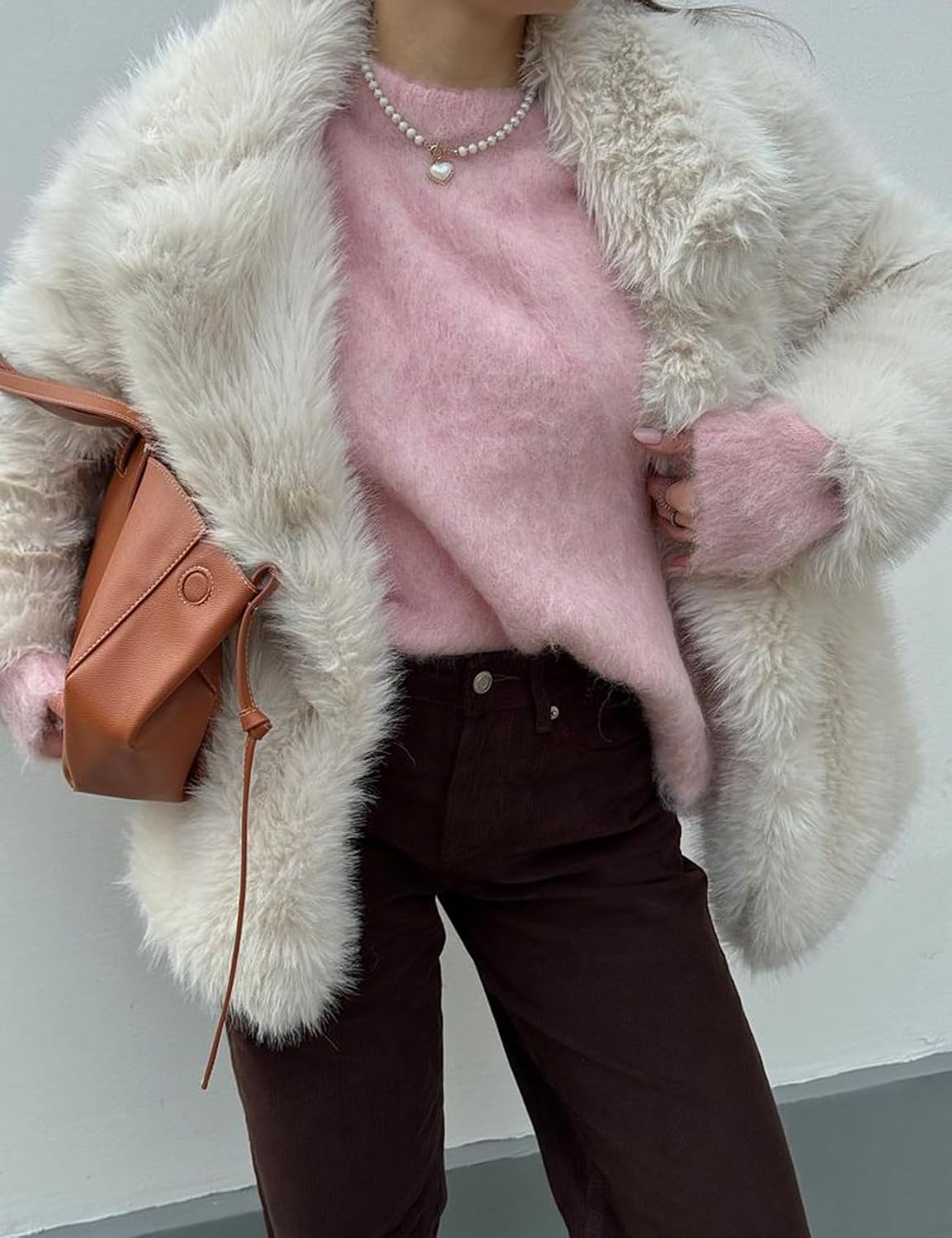 Yimoon Women's Faux Fur Coat Fluffy Faux Fur Jacket Winter Furry Open Front Lapel Shaggy Parka Coats Outerwear - Image 2