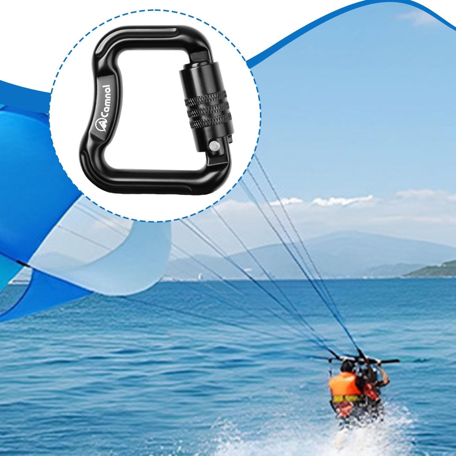 Mosquetón Escalada Clip Parapente Bloqueo Aluminio Compacto Ligero Adecuado para Equipos de Excursionismo Deportes Al Aire Libre Rescates