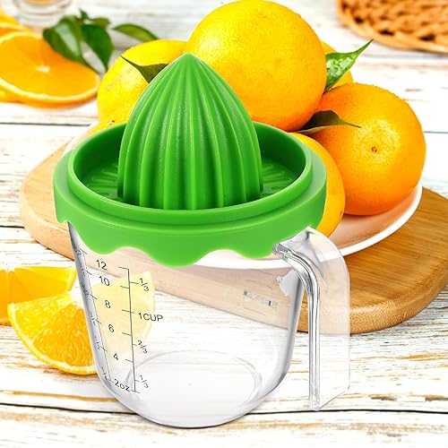 Miniatura 8 de Garneck Exprimidores manuales con taza medidora de 12 onzas  Exprimidor de mano de frutas para limóncítricos  Pequeño extractor de jugo portátil