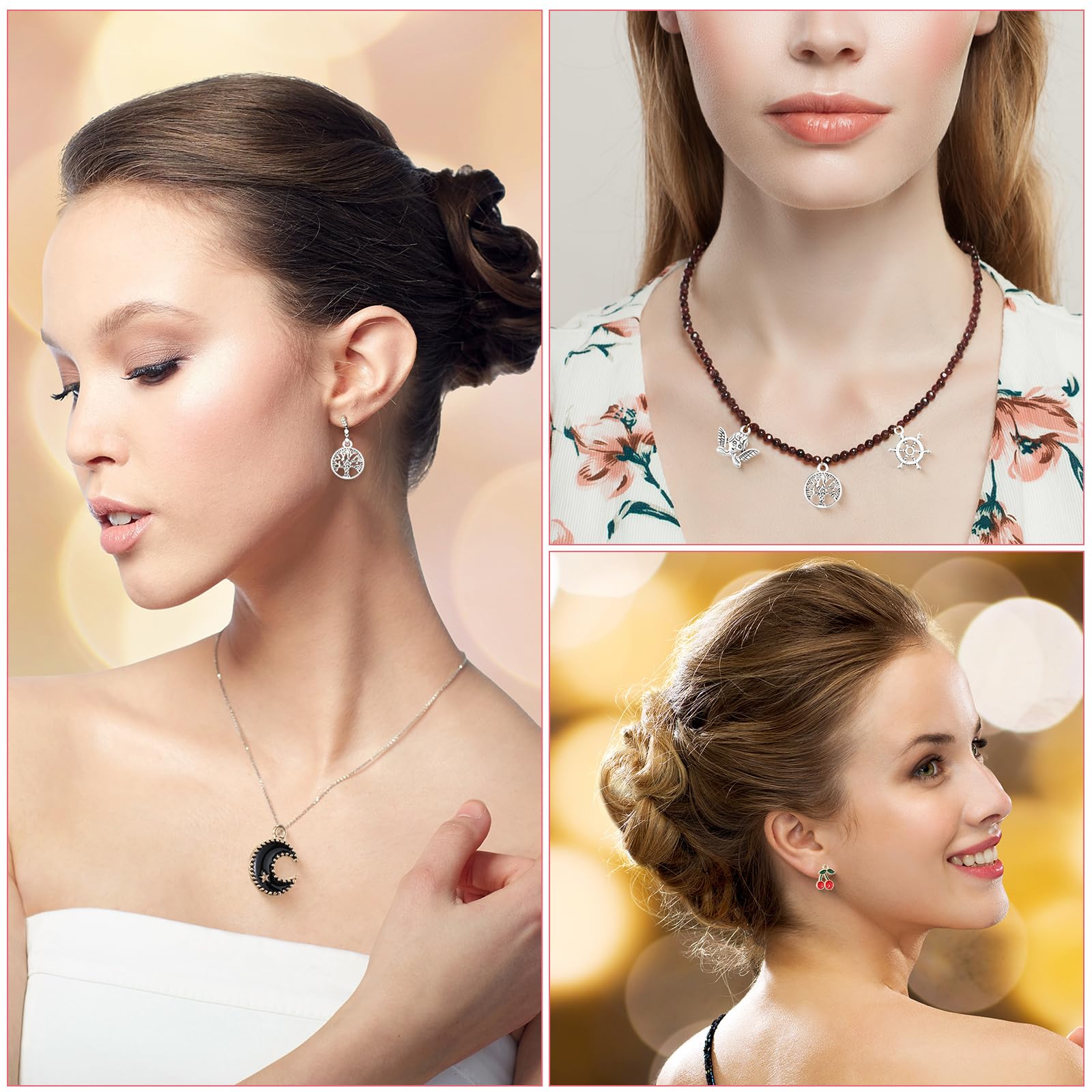 Riceshoot 321 Pcs Charm Bracelet Making Kit Bracelet Chains with OT Toggle Clasp Gold Enamel Pendants Mixed Tibetan Silver Plastic Storage Box and Open Jump Rings for Women DIY Jewelry Making - Image 7