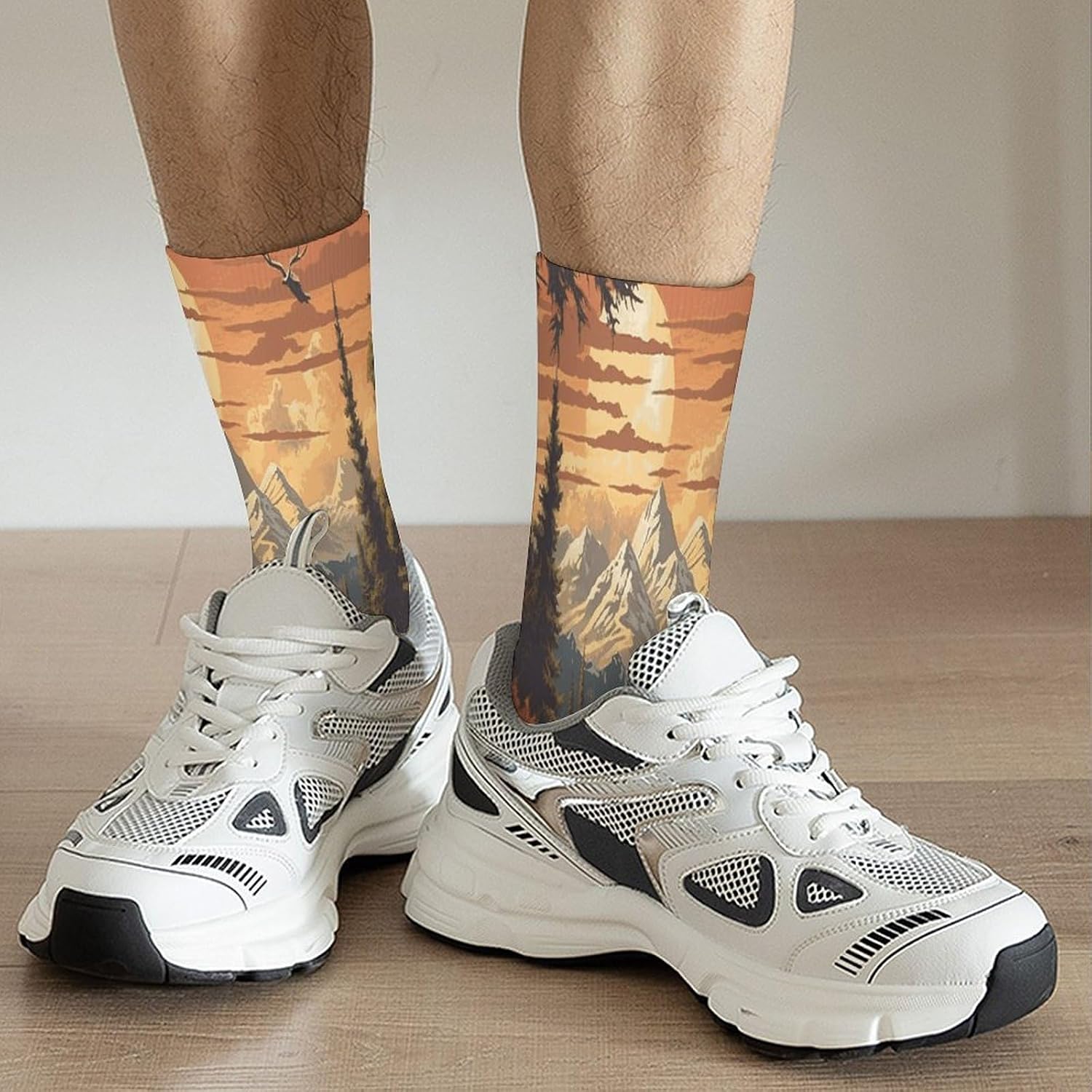Great Outdoors Crew Sock High Stocking Grippy Socks | Socks for Men & Women,Stockings-Long Thin Tube Sports, Breathable Soft Athletic for Nurses,Travel