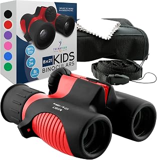 Binoculars for Kids High Resolution 8x21 - Red Compact High Power Kids Binoculars for Bird Watching, Hiking, Hunting, Outdoor Games, Spy and Camping Gear, Learning, Outside Play, Boys, Girls