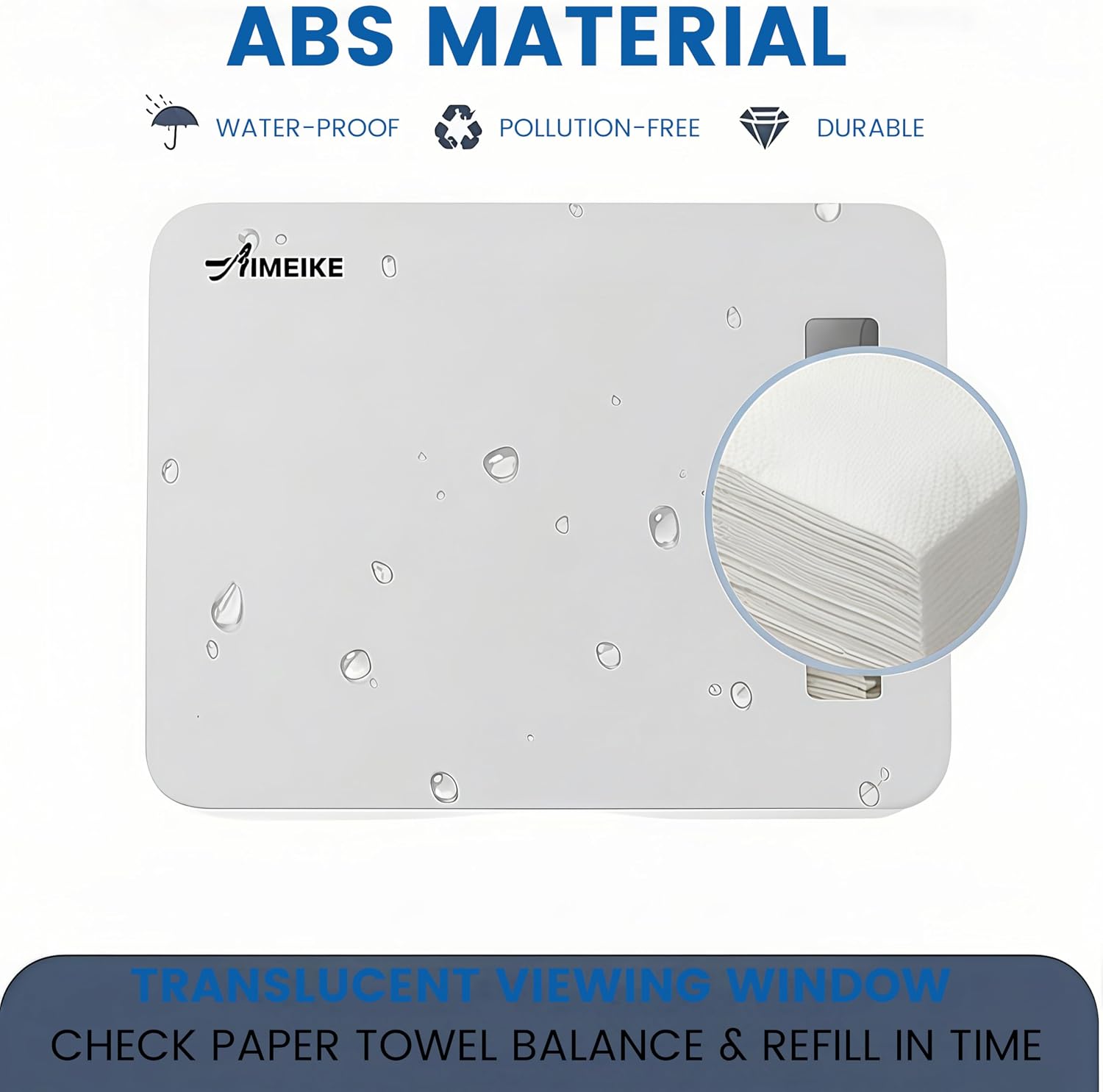 Commercial Paper Towel Dispenser, Wall Mount, 200 Sheets, White image 4