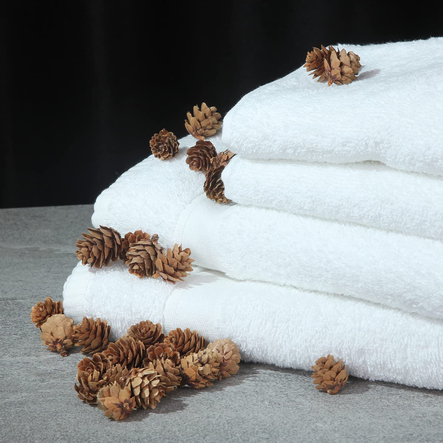 Tuiste Set di Asciugamani Bianchi, Super Assorbenti, Asciugamani Mani, Perfezionare per Hotel & Spa - Massima Morbidezza, 100% Cotone, 4 Pezzi Asciugamani Bagno Viso Bianco (50x90cm)