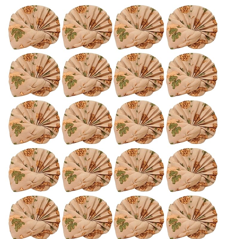 Wedding Pagdi for Men & Women | Traditional Barati Turban | Welcome Safa for Guest & Groom | Premium Floral Design Pagri (Pack of 10, Design 2) Multicolour-image-33