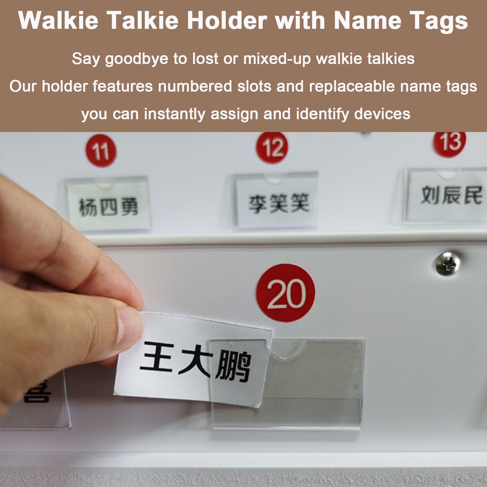 Soporte Resistente para Walkie Talkie, Organizador Universal de Escritorio para Radios Bidireccionales, Estante Multiranurado, Base de Carga Portátil para Seguridad, Construcción, Hotel, Almacén