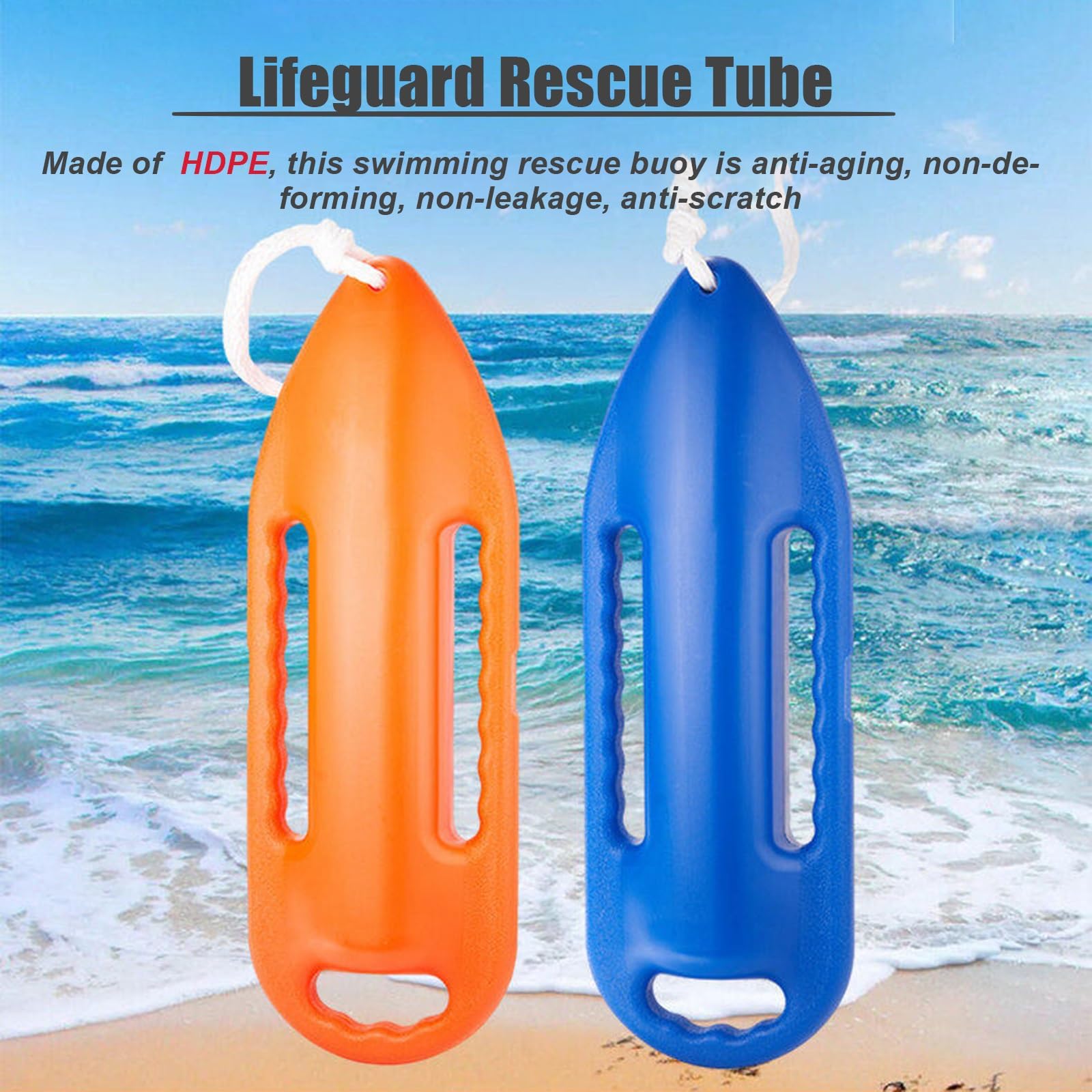 HAIXHX schwimmboje Rettungsschlauch Rettungsboje für Rettungsschwimmer, 28/33 Zoll, gut sichtbare, mehrfarbige Schwimmboje, Nicht aufblasbare Schwimmhilfe mit Griffen(Orange,84 * 28cm/33i*11in)