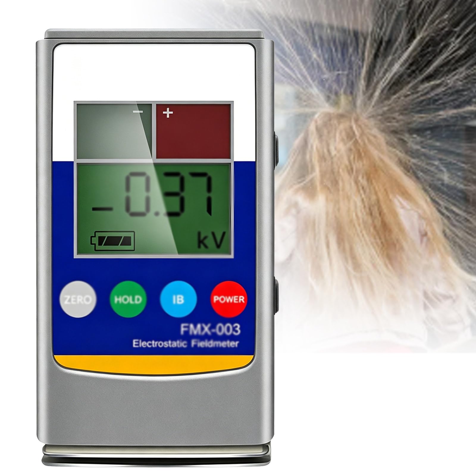 Osnzyc Hand-held Electrostatic Tester, Portable High Precision Electrostatic Field Meter,Ion Balance Tester,with LED Alignment, for Rubber, Fiber, Yarn, Plastic, Composite Panels 20kv