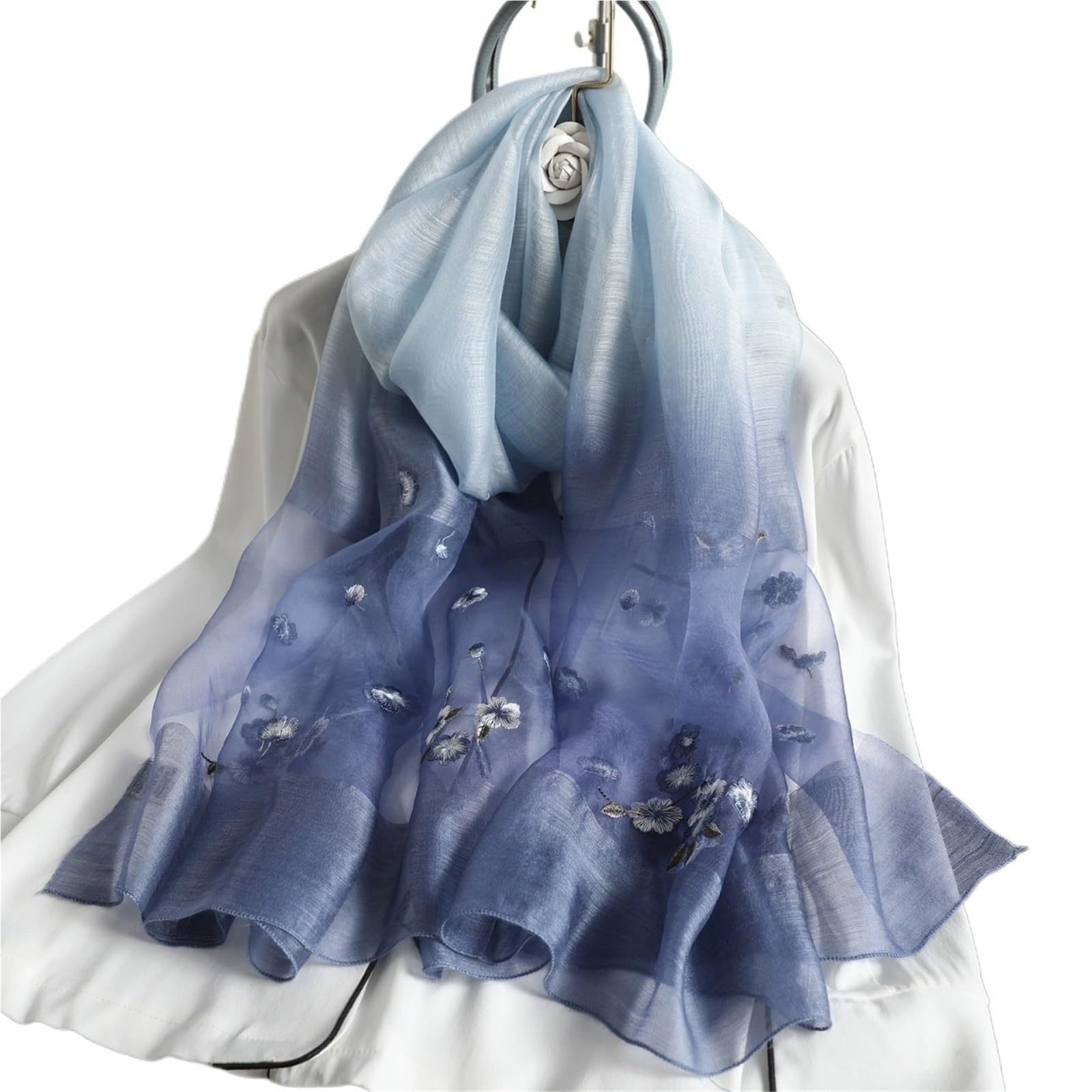 Verano Chales Pañuelo de Seda Sedoso Elegante y Versátil