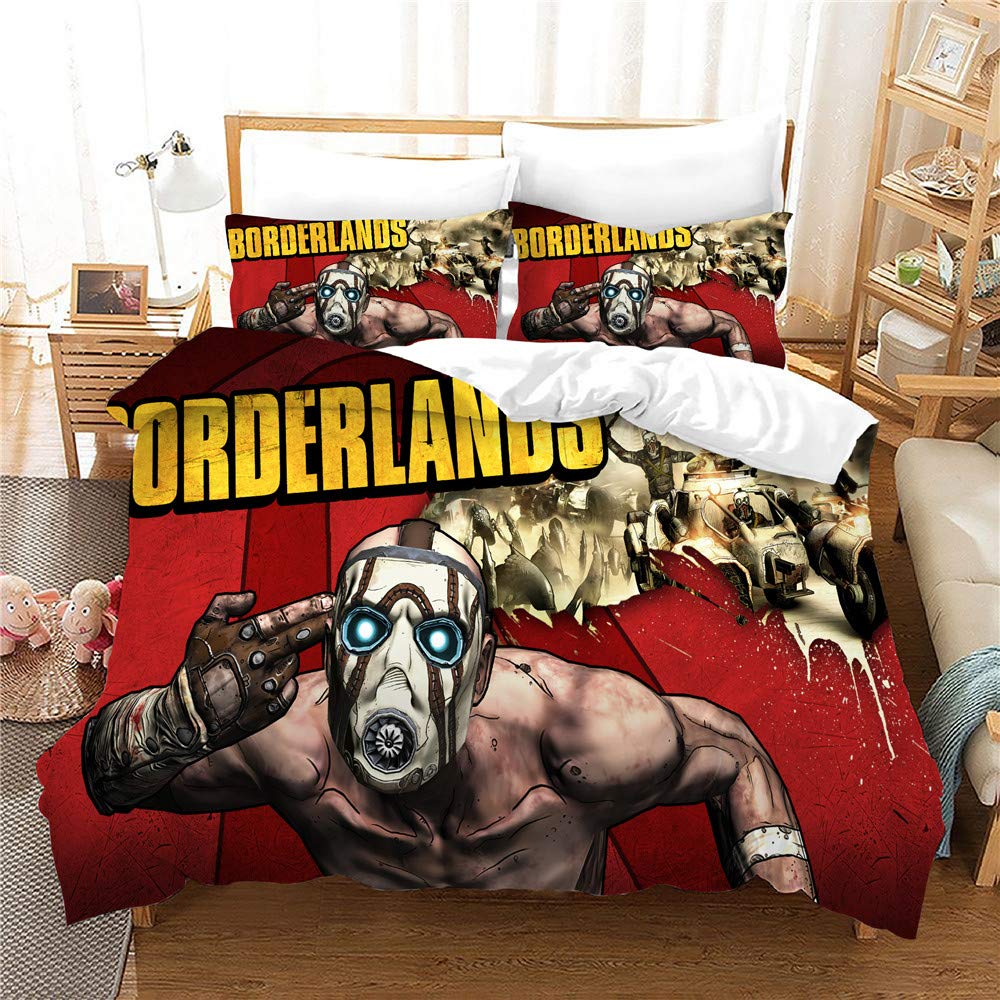 Nichiyo 14 Borderlands Single Bedding Set - Duvet Cover And Pillowcase, Microfibre, 3D Digital Print, Three-Piece Bed Linen (Duvet Cover + Pillowcases) (, 135 X 200 Cm)