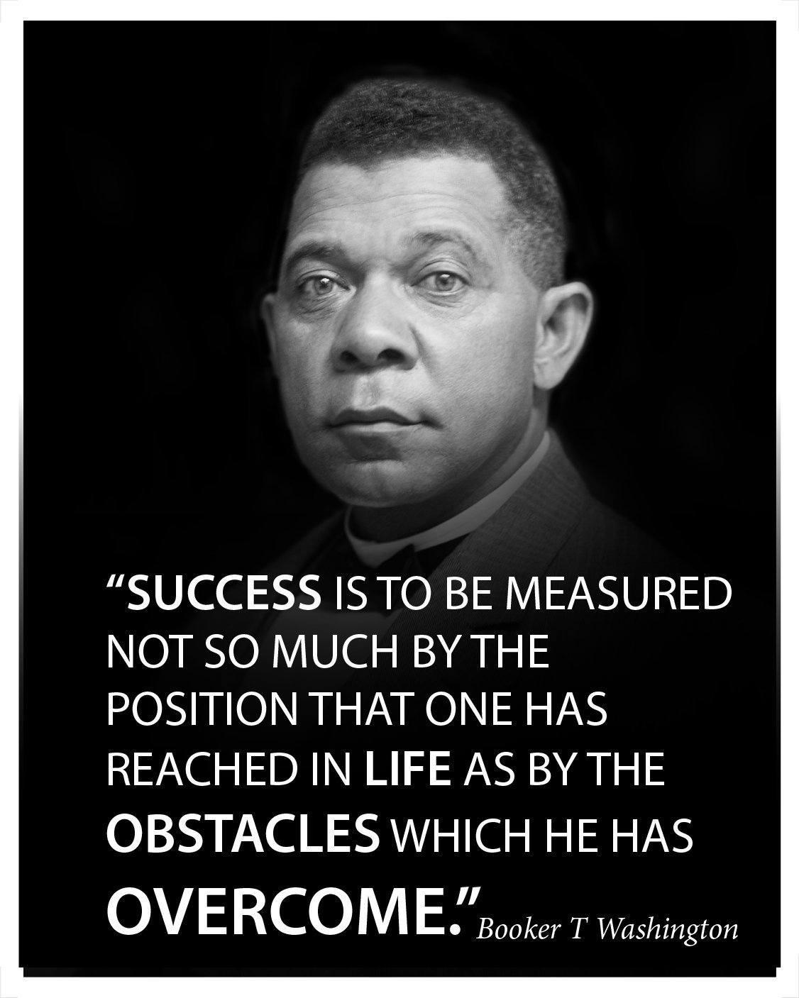 Young N Refined Success is to be measured famous quote poster portrait by Booker T Washington motivational decoration for school classrooms libraries study halls educators (16x20)