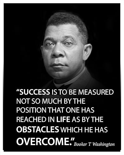 El éxito se mide con un famoso retrato de póster de cita por Booker T Washington decoración motivacional para aulas escolares, bibliotecas, salas de