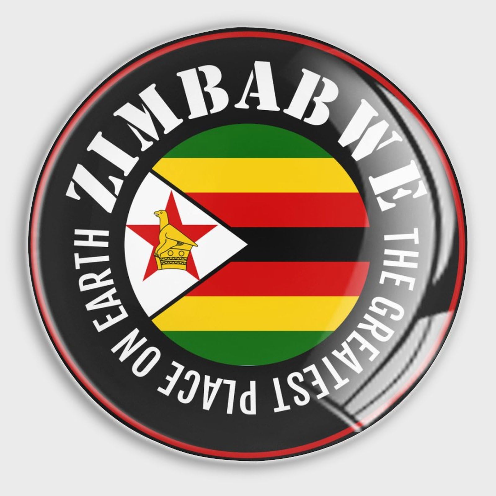 Aimant de réfrigérateur drapeau Zimbabwe en verre magnétique puissant pour cuisine et bureau