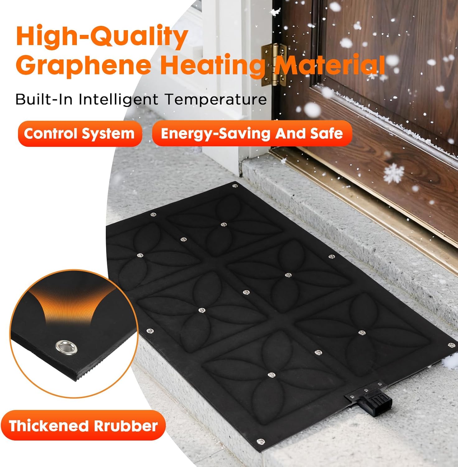 20 x 60in heated outdoor mats,snow melting mats,heated walkway mats for winter,heated sidewalk mats,electric snow melting mats for decks(1pcs) 20*60