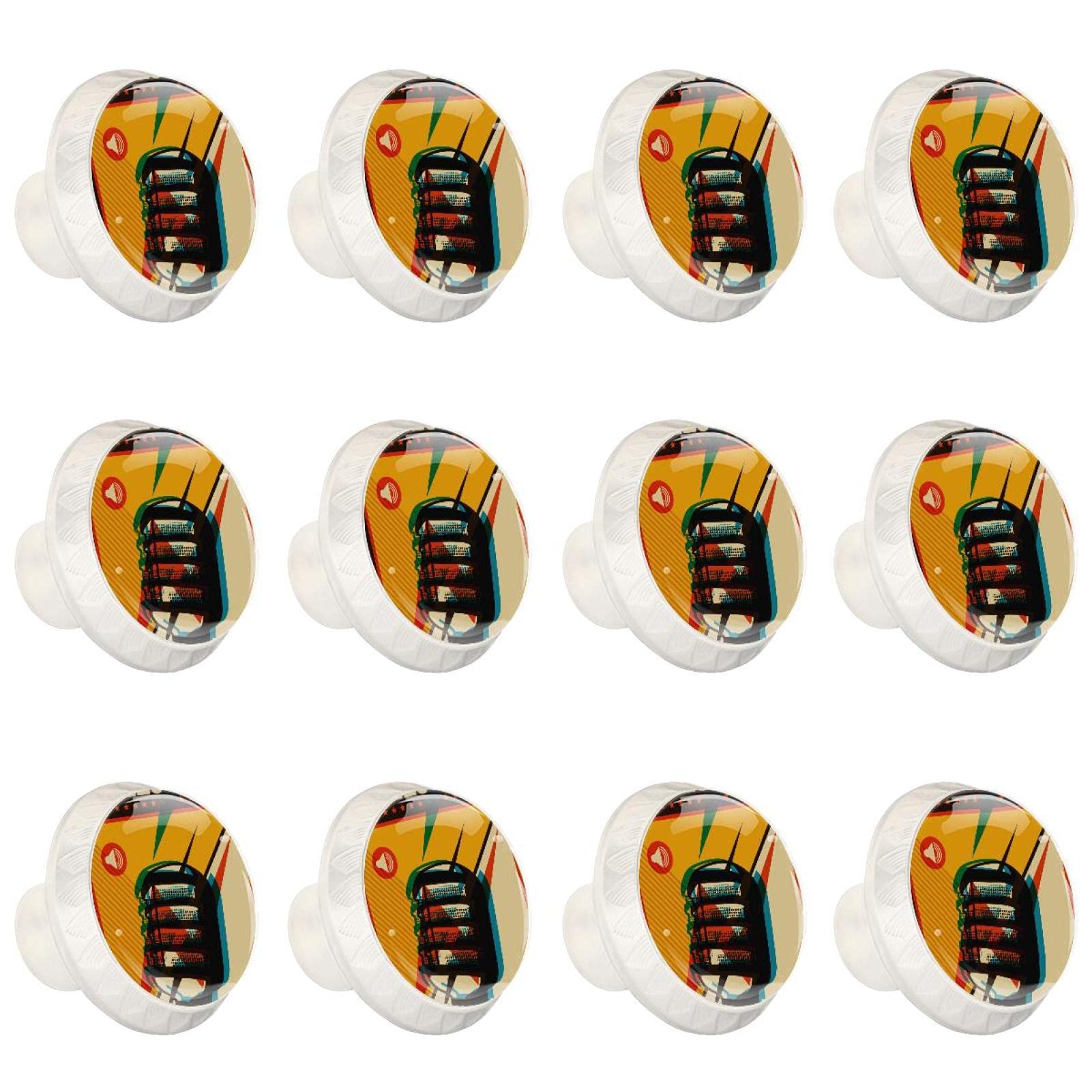 Armoires de cuisine boutons ronds décoratifs rétro fête de la musique x12