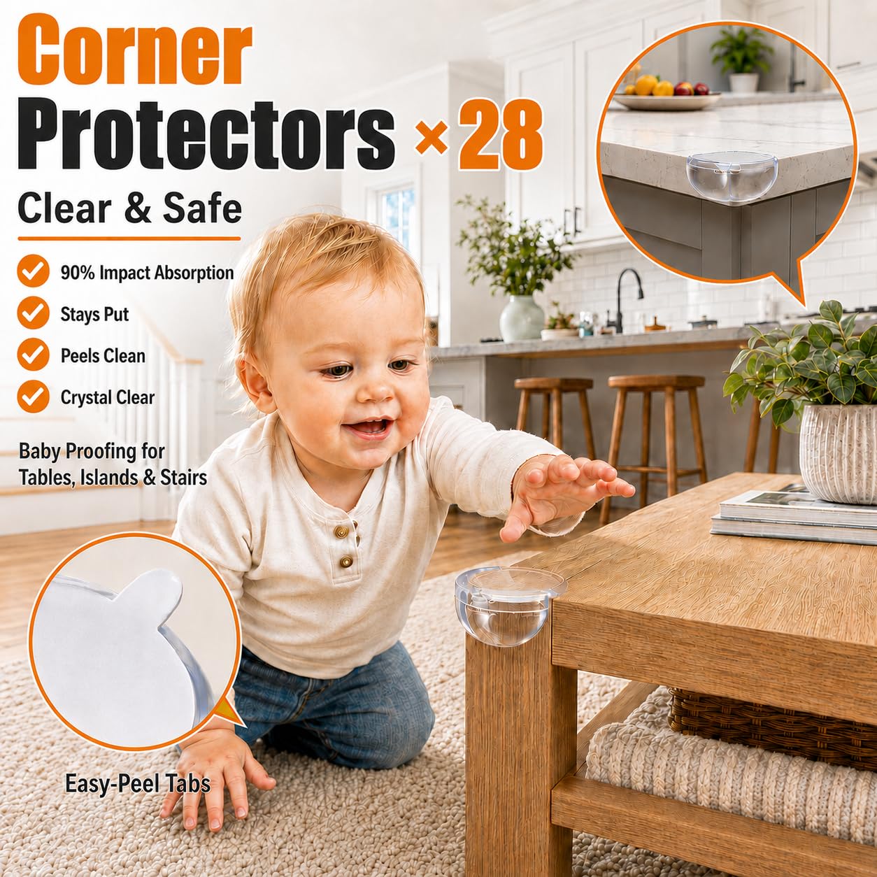 Baby Proof Kit, 112 Packungen Baby Proofing Essentials - Magnetische Schrankschlösser, Eckenschutz, Steckdosenabdeckungen, Möbelriemen, Türhebelschloss - Kindersicherungsset für Schränke, Herd