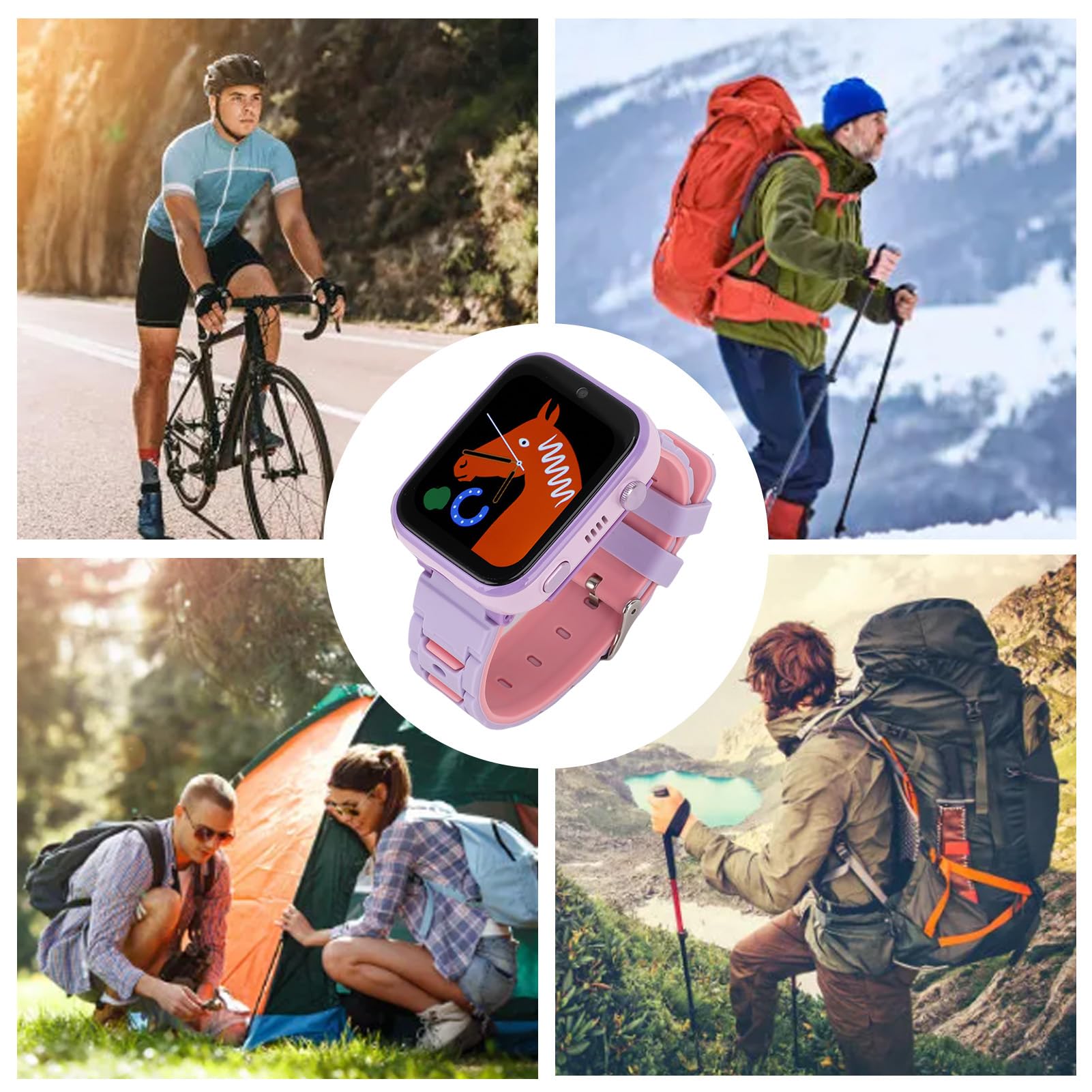 Jiawu Smartwatch Educativo Touch Screen 4G con Fotocamera Lettore Musicale per Bambini, ABS + Componenti Elettronici, Schermo HD da 1,83 Pollici, per attività All'aperto