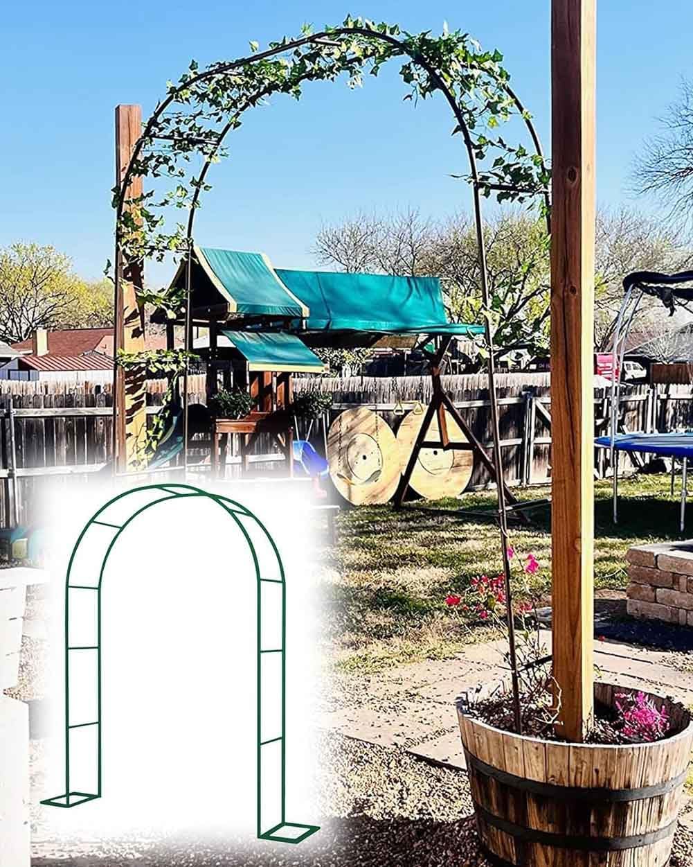 Metal Garden Arch Heavy Duty Rose Arbor Climbing Plants Support Archway Large Wedding Arches 140Cm 180Cm 240Cm 120Cm Wide,Green,W1.4M*H2.3M